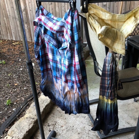 Box plaid ombré hand dyed shirt by Forever 21 SM - Picture 14 of 14